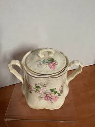 480) Crooksville China Co Pastel Floral Gold Rimmed Sugar ...