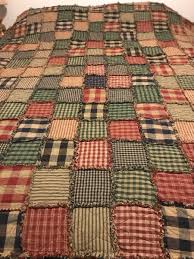 Homespun Quilt, Country Colors, Ragged Edges, Reversible New ...