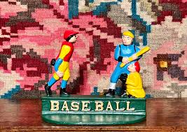 Vintage Cast Iron Baseball Doorstop: Hand Painted 1980s ...