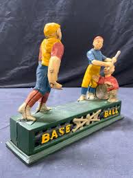 Sold at Auction: Antique Metal Baseball Coin Bank