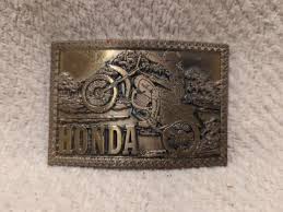 Vintage Metal Honda Motorcycle Rider Belt Buckle | eBay