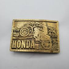 VINTAGE HONDA BELT BUCKLE MOTORCYCLE SOLID BRASS ANTIQUE ...