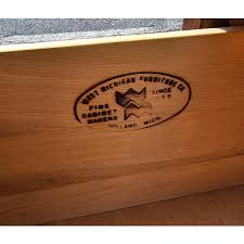 West Michigan Furniture Co Yew Wood Campaign Style and Brass ...