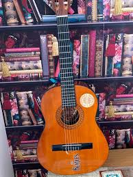 Hi all! I just wanted to introduce myself and share a photo that I took.saw this lovely guitar in a charity shop window couldn't resist buying it,I don't play guitar but it