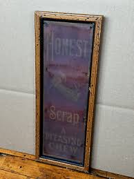 Vintage Honest Scrap A Pleasing Chew Tobacco Advertisement Sign Framed 17" Size | eBay