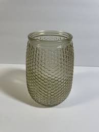 Vintage Large Glass Honeycomb Pattern Vase Mid-Century. 7-3 ...