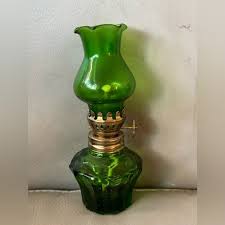 Accents | Oil Lamp Mini Green Glass | Poshmark