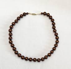 Vintage Costume Jewelry, Faux Chocolate Pearl Choker ...