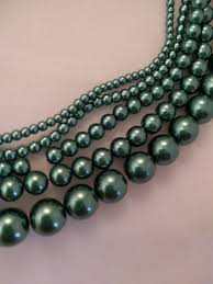 Teal Green Round Glass Pearl Strand | Teal Beads | 3mm 4mm ...
