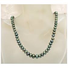 Signed Honora Vintage Grey Green Cultured Pearl Necklace ...