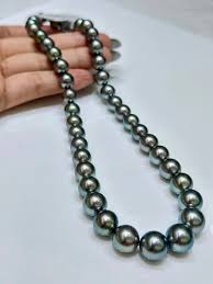 Ocean blue | 9-12.4mm Tahitian pearl Necklace – ANNIE CASE ...