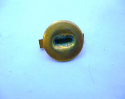 Antique Bar-style Military Button, Inlaid Red and White ...