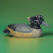 12 Inch Wood Duck Decoy Blue Yellow Carved Painted Vtg Decor Beach Lake Cabin - Etsy