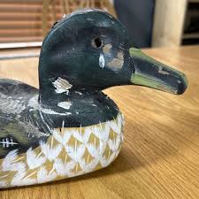 Wooden Duck Decoy Mallard Hand Painted Vintage Original Wood Rustic Cabin Decor | eBay