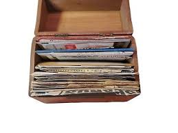 Vintage Handwritten & Clipped Recipes Wood Box Ephemera 50's | eBay