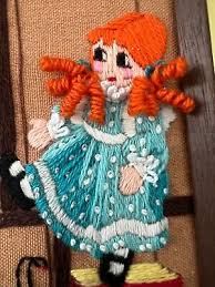 Vintage Framed Crewel Embroidery Finished Nursery Baby Playroom Cute Bunny 5x6 | eBay