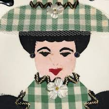 Vintage Mid Century Modern Folk Art Felt And Fabric Couple Ceramic Plates 10” | eBay