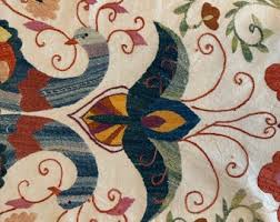 Embroidered Silk Suzani Table Runner: Bohemian Eclectic ...