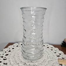 Heavy Clear Rippled Vase 10 inches tall | eBay