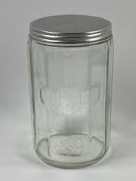 Glass Hoosier 12 Panel Coffee Jar Tin Lid Canister Spice ...
