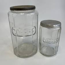 Sold at Auction: 2 Old Vintage Hoosier Cabinet "Coffee" Jars ...