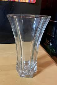 Vintage Hoosier 4040 Large Clear Glass Vase 6 Sided Hexagon ...