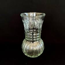 Small 'ribbed & Cinched' Clear Glass Vintage Glass Bouquet ...