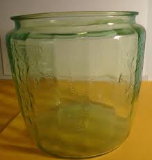 Green Cameo Cookie Jar Hocking Glass Company 1980's Excellent Condition No Lid 5" in Diameter 5 1/4" High - Etsy