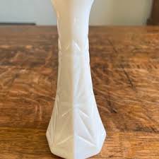 Vintage White Milk Glass Bud Vases Hoosier and Hobnail - Etsy