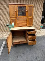 Antique Early 20th Century Farmhouse Kitchen Hoosier Oak ...