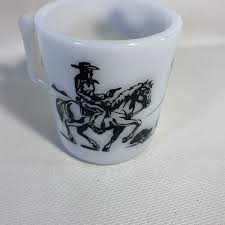 Vintage Hopalong Cassidy Milk Glass Mug (black) | eBay