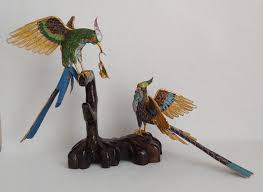 Vintage Filigree Cloisonne Bird Figurines - Etsy