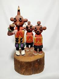 NATIVE AMERICAN HOPI KACHINA/KATSINA 3 MUDHEAD FIGURINES ...