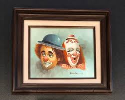 Vintage 1970s Hoppin Oil Painting • Home Galleries • Framed Clowns on Canvas • Signed by Artist • Mid Century • EXCELLENT CONDITION - Etsy