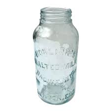 Vintage Horlick's Malted Milk Bottle | 7” Turquoise Glass ...