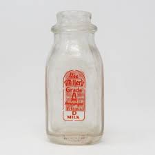 Milk Bottle, Miller Dairy, Orange Pyro ACL, Half Pint ...