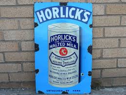 Lot 144 - Horlick's Enamel Advertising Sign