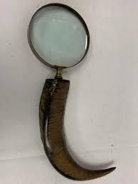 Sold at Auction: ANTIQUE GENUINE BULL HORN HANDLE MAGNIFYING GLASS