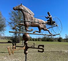Antique Horse and Sulky Weathervane With Directional, Folk ...