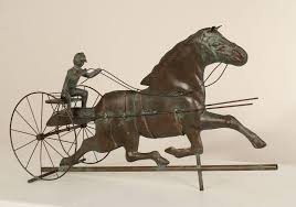 Vintage Jockey and Horse Copper Weathervane | Chairish