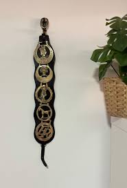 Vintage RESTORED Horse Brass *vintage Large Horse Brass Medallions on a Leather Strap Backing - Equestrian Decor -horse Tack - Ref 2 - Etsy