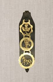 Vintage Horse Leather With Three Brass Medallions, Brass Horse Medallions on Leather - Etsy