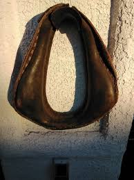 LEATHER HORSE COLLAR very old with a repaired corner nice and unique. | eBay UK