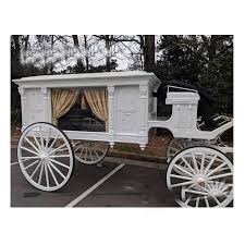 White Horse Drawn Funeral Hearse Carriage - Antique & Modern