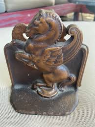 Cast Iron Metal Book Ends Bookends Heavy Antique Wings Pegasus Horse 1925 DAL | eBay