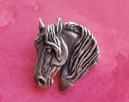Artisan Pewter Horse Head Pendant: Equestrian Jewelry ...