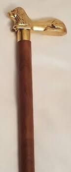Antique Walking Cane Wooden Stick Forest King Brass Solid Handle Vintage Style | eBay