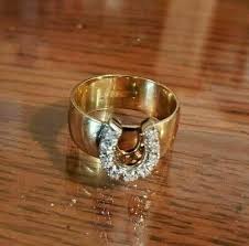 Simulated 1 Ct Round Cut Men's Horse Shoe Ring In 14K Yellow ...