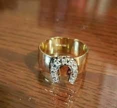 1.00C Round Simulated Diamond Men's Horse Shoe Ring In 14K ...