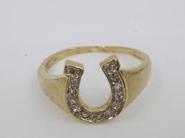 Lot - VINTAGE BRITISH HALLMARKED "375" HORSESHOE RING SET ...